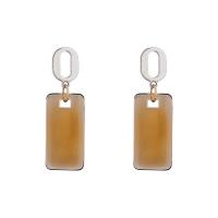 Tibetan Style Drop Earrings, with Resin, fashion jewelry & for woman, more colors for choice, 5.5cmX1.7cm, Sold By Pair