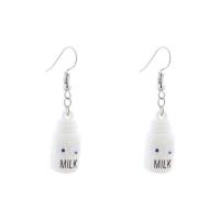 Zinc Alloy Drop Earrings with Acrylic fashion jewelry & for woman white 5.7cmX1.1cm Sold By Pair