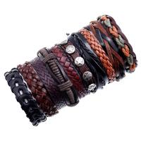 Faux Leather Bracelet Set wrist wreath 10 pieces & fashion jewelry & Unisex 60mm Sold By Set