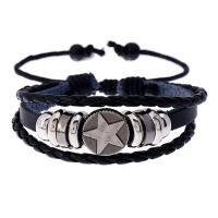 Faux Leather Bracelet, with Tibetan Style, fashion jewelry & Unisex, nickel, lead & cadmium free, 6mm, Sold By Strand