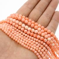 Natural Coral Beads Round polished DIY pink Sold By Strand