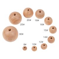 Holzperlen, Buchenholz, rund, DIY, 100PCs/Tasche, verkauft von Tasche