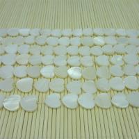Perles en coquillage blanc naturel, coquille blanche, coeur, poli, DIY, blanc, 12mm, Vendu par brin