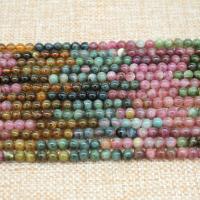 Gemstone Jewelry Beads Tourmaline Round polished DIY mixed colors Sold By Strand