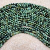 Perles turquoises, turquoise africaine naturelle, Rond, poli, DIY & normes différentes pour le choix, 6x8mm, Vendu par brin