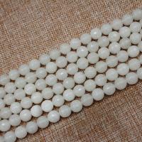 Jade Perlen, weiße Jade, rund, poliert, DIY & verschiedene Größen vorhanden, weiß, verkauft von Strang