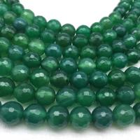 Natural Green Agate Beads, Round, polished, DIY & different size for choice, green, Sold By Strand