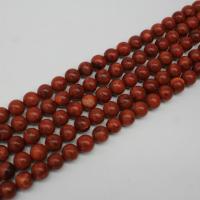 Natürliche Korallen Perlen, Graskoralle, rund, poliert, DIY & verschiedene Größen vorhanden, rot, verkauft von Strang