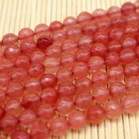 Natürlicher Quarz Perlen Schmuck, Kirsche Quarz, rund, poliert, DIY & verschiedene Größen vorhanden, rot, verkauft von Strang