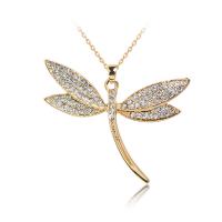 Zinc Alloy Jewelry Necklace gold color plated for woman & with rhinestone nickel lead & cadmium free Length 17.71 Inch Sold By Set