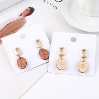 Wood Earring Zinc Alloy with Wood plated for woman nickel lead & cadmium free Sold By Pair