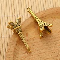 Tibetan Style Pendants, Eiffel Tower, fashion jewelry & DIY, golden, 39.3x11MM, 100PCs/Bag, Sold By Bag