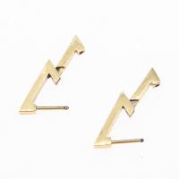 Stainless Steel Stud Earrings 303 Stainless Steel Triangle plated fashion jewelry & for woman golden nickel lead & cadmium free 16.5*3*16mm Sold By Strand