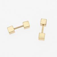 Stainless Steel Stud Earrings 303 Stainless Steel plated fashion jewelry & for woman golden nickel lead & cadmium free 14*4mm Sold By Strand