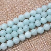 Natural Jade Beads Natural Stone Round polished DIY blue Sold By Strand