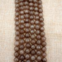 Natural Jade Beads Round polished DIY coffee color Sold By Strand