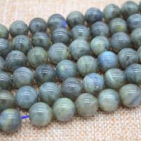 Labradorit Perlen, Mondstein, rund, poliert, DIY & verschiedene Größen vorhanden, grau, verkauft von Strang