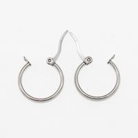 Stainless Steel Lever Back Earring, 303 Stainless Steel, Donut, plated, fashion jewelry & for woman, silver color, nickel, lead & cadmium free, 18*3.5mm, 12Bags/Lot, 2Pairs/Bag, Sold By Lot