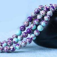 Perles turquoises, turquoise synthétique, Rond, poli, DIY, couleurs mélangées, 6mm, Vendu par brin