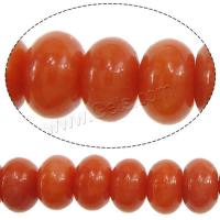 Natürliche Korallen Perlen, Abakus,Rechenbrett, verschiedene Größen vorhanden, rote Orange, Bohrung:ca. 0.5mm, ca. 115PCs/Strang, verkauft per ca. 13 ZollInch Strang