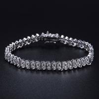 Cubic Zirconia Micro Pave Brass Bracelet, plated, micro pave cubic zirconia & for woman, more colors for choice, 7mm, Sold Per Approx 7.4 Inch Strand
