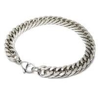 Stainless Steel Jewelry Bracelet plated fashion jewelry & curb chain & for man Sold By Strand