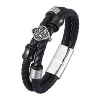 
Herren Armband, Split-Layer-Rindsleder, plattiert, Modeschmuck & für den Menschen, schwarz, verkauft von PC