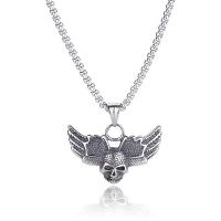 Stainless Steel Jewelry Necklace, 316L Stainless Steel, Skull, plated, fashion jewelry & Unisex, silver color, Sold By PC