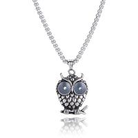 Nehrđajućeg čelika, nakit ogrlice, 316L Stainless Steel, Sova, pomahnita, modni nakit & bez spolne razlike, srebro, Prodano By PC