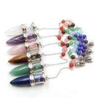 Hanging Ornaments, Quartz, with Gemstone, Unisex, more colors for choice, 16x52mm, Sold By PC