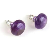 Gemstone Earrings, Quartzo natural, with misto de pedras semi-preciosas, para mulher, Mais cores pare escolha, 6x12mm, vendido por par