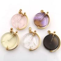 Natural Gemstone Necklace, Quartz, with Gemstone, Perfume Bottle, for woman, more colors for choice, 33x42mm, Sold Per 19.68 Inch Strand