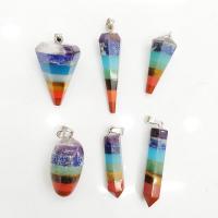 Gemstone Pendants Jewelry Natural Stone polished DIY & faceted multi-colored Sold By PC