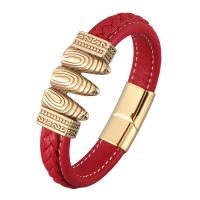 Bracelet homme, Microfibre PU, Placage, bijoux de mode, rouge, Vendu par brin