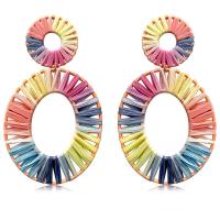 Rafidah Grass Drop Earring, with Tibetan Style, for woman, more colors for choice, 55x95mm, Sold By Pair