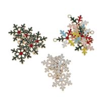 Zinc Alloy Jul Vedhæng, Snowflake, forgyldt, Juledesign & du kan DIY, flere farver til valg, nikkel, bly & cadmium fri, 20*23.5*2mm, Hole:Ca. 1mm, 100pc'er/Bag, Solgt af Bag