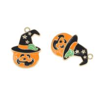Fashion Halloween Pendant Zinc Alloy Pumpkin plated DIY & Halloween Jewelry Gift yellow nickel lead & cadmium free 21*3*30mm Approx 2mm Sold By Bag