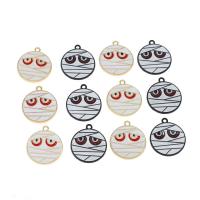 Zinc Alloy Enamel Pendants Round plated DIY nickel lead & cadmium free 20.5*23*2mm Approx 1mm Sold By Bag