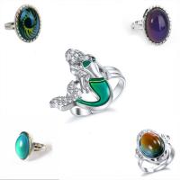 Glas ädelsten Öppen finger ring, med Metal Alloy, plated, Justerbar & mode smycken & Unisex & olika stilar för val, fler färger för val, 15x15x15cm, Säljs av PC