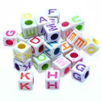 Alphabet Acrylic Beads, painted, fashion jewelry & DIY, 7x7mm, Sold By KG