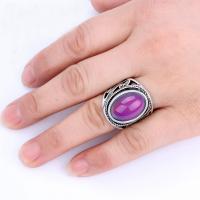 Mood Finger Ring, Tibetan Style, with Glass Gemstone, plated, fashion jewelry & Unisex & different size for choice, more colors for choice, nickel, lead & cadmium free, Sold By PC