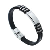 Silicone Bracelets Titanium Steel with Silicone fashion jewelry & Unisex Sold By Strand
