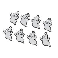 Zinc Alloy Enamel Pendants Ghost plated DIY white nickel lead & cadmium free 15*23*2mm Approx 1mm Sold By Bag