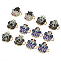Tibetan Style Enamel Pendants, Cup, plated, DIY, more colors for choice, nickel, lead & cadmium free, 23.5*23.5*2.5mm, Hole:Approx 2mm, 100PCs/Bag, Sold By Bag