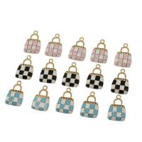 Tibetan Style Enamel Pendants, Handbag, plated, DIY, more colors for choice, nickel, lead & cadmium free, 14*22*3mm, Hole:Approx 1mm, 100PCs/Bag, Sold By Bag