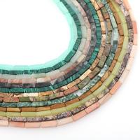 Mixed Gemstone Beads Natural Stone Rectangle plated DIY nickel lead & cadmium free Sold By Strand