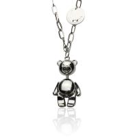 Zinc Alloy Jewelry Necklace Bear silver color plated Unisex & rectangle chain nickel lead & cadmium free Sold Per Approx 23.6 Inch Strand