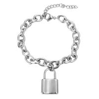 Titanium stål armbånd, med Zinc Alloy, med 1.96inch extender kæde, forgyldt, Unisex & oval kæde & forskellige stilarter for valg, Solgt af Strand