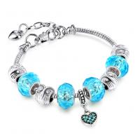 European Bracelet, Tibetan Style, with Crystal, fashion jewelry, more colors for choice, Sold By Strand