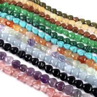 Perles de pierres précieuses mixtes, pierre gemme, coeur, poli, DIY & styles différents pour le choix, plus de couleurs à choisir, 10x10mm, 40PC/brin, Vendu par 40 cm brin